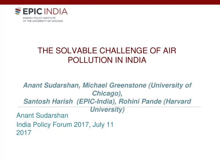 the solvable challenge of air pollution in india