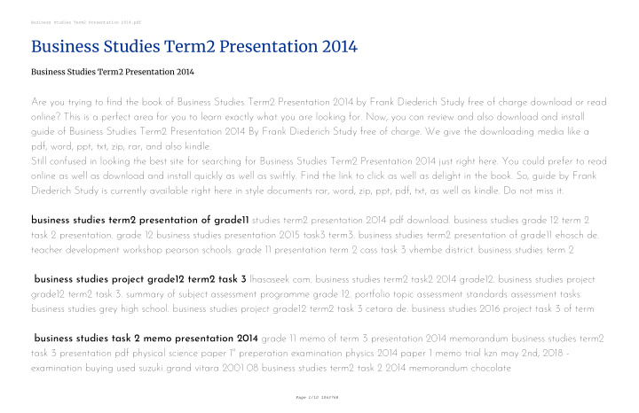 business studies term2 presentation 2014