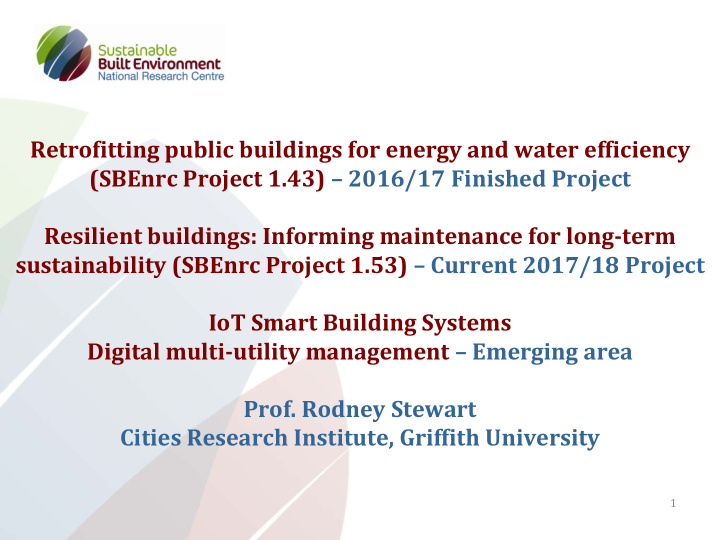 retrofitting public buildings for energy and water