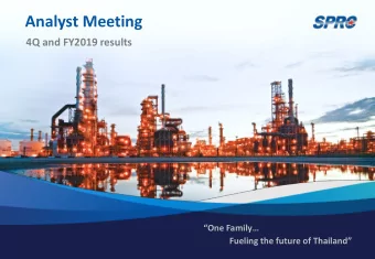 Analyst Meeting  4Q and FY2019 results  One Family  Fueling the future of Thailand