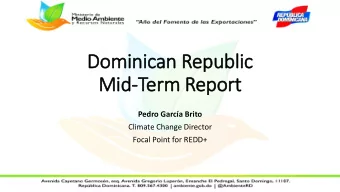 Mid-Term Report  Pedro Garca Brito  Climate Change Director  Focal Point for REDD+  Dominican