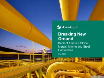 Breaking New  Ground  Bank of America Global  Metals, Mining and Steel  Conference  May 2020