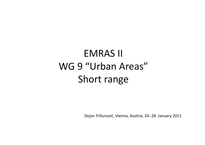 emras ii wg 9 urban areas short range