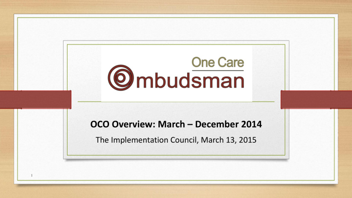 oco overview march december 2014