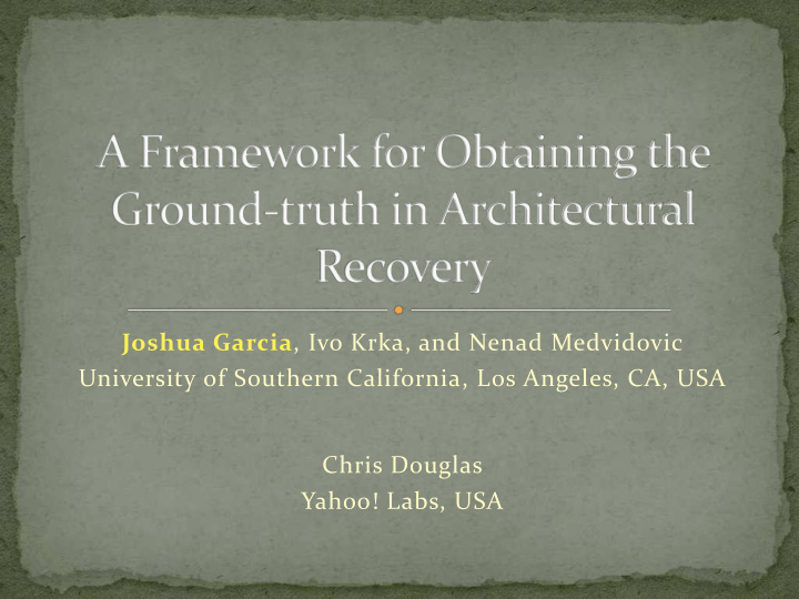 yahoo labs usa architectural recovery techniques