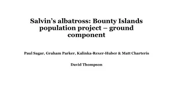 population project  ground  component  Paul Sagar, Graham Parker, Kalinka-Rexer-Huber &amp; Matt