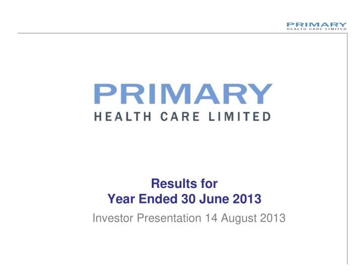 year ended 30 june 2013
