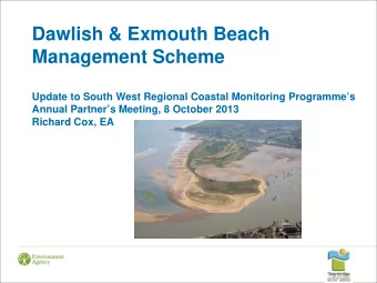 Dawlish &amp; Exmouth Beach  Management Scheme  Update to South West Regional Coastal Monitoring