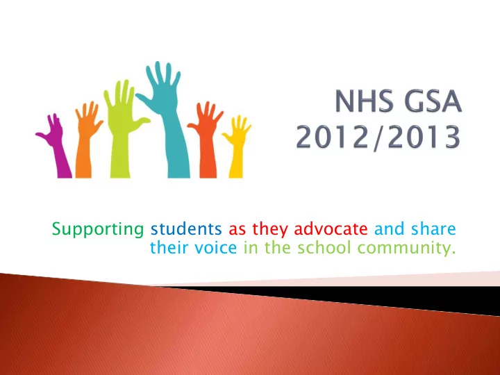 supporting students as they advocate and share their