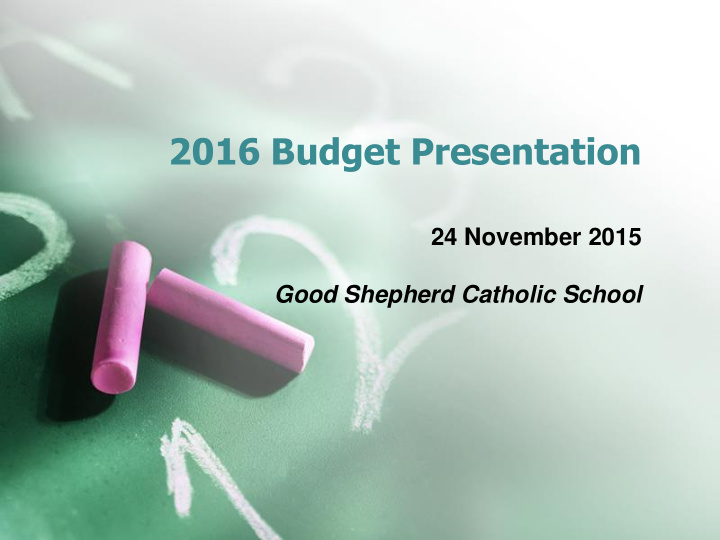 2016 budget presentation