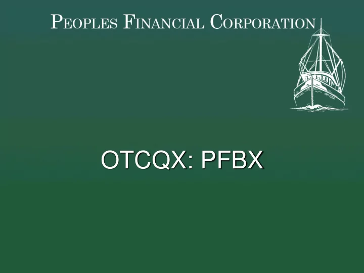 otcqx pfbx safe harbor statement