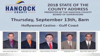 2018  STATE  OF  THE  COUNTY  State of the County  Outline  Finances  2016-2018 Highlights