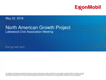 North American Growth Project  Lakewood Civic Association Meeting  This presentation includes