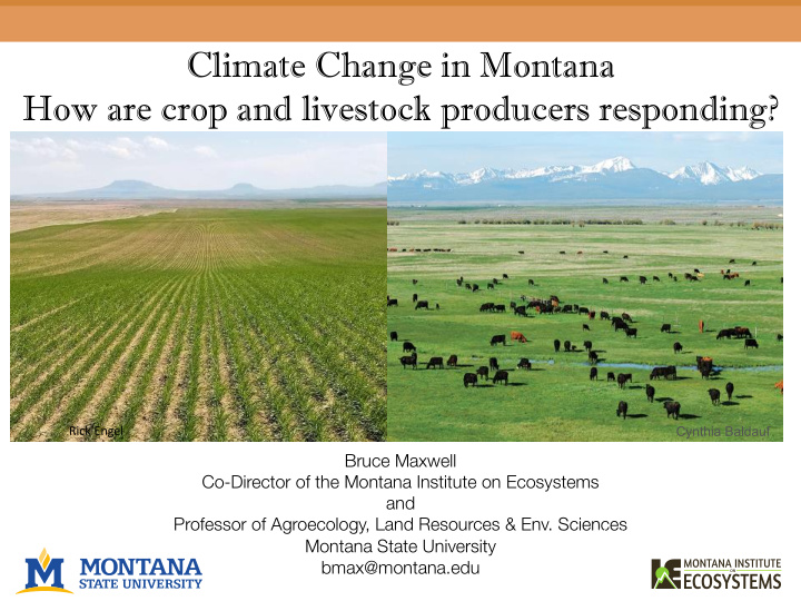 climate change in montana how are crop and livestock