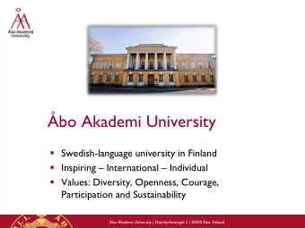 bo Akademi University  Swedish-language university in Finland  Inspiring  International