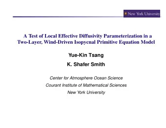A Test of Local Effective Diffusivity Parameterization in a  Two-Layer, Wind-Driven Isopycnal