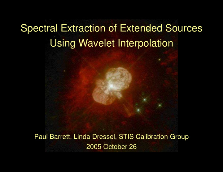 spectral extraction of extended sources using wavelet