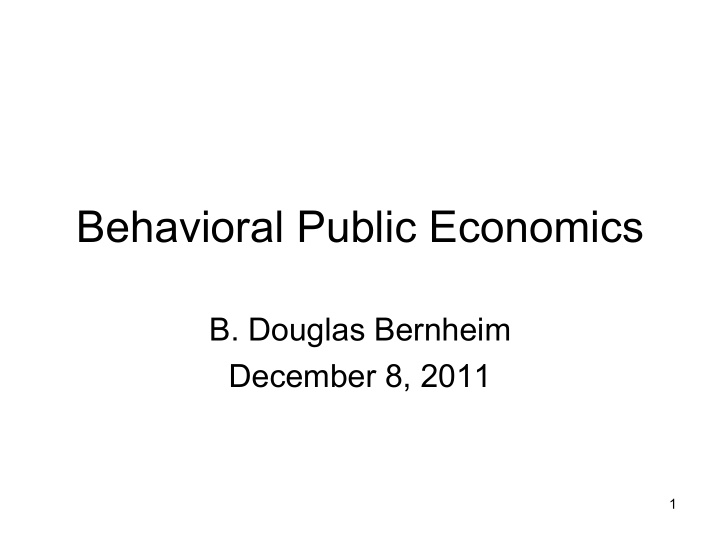 behavioral public economics