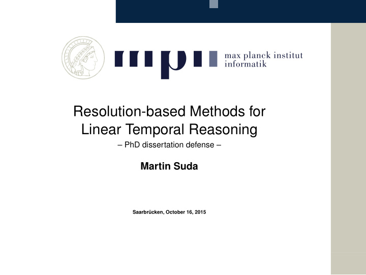 resolution based methods for linear temporal reasoning