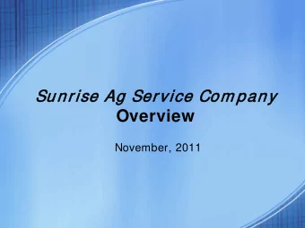 Overview  November, 2011  Agronomy  Producer  Grain  Finance  L.L.CS  Transportation  Joint