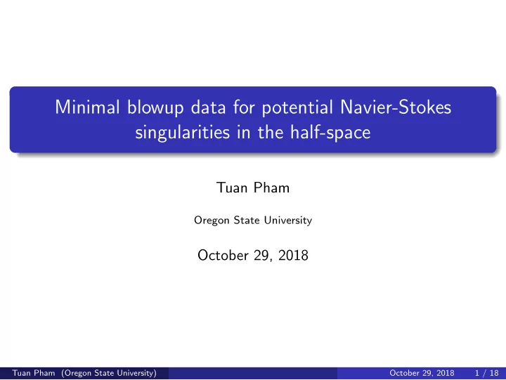 minimal blowup data for potential navier stokes