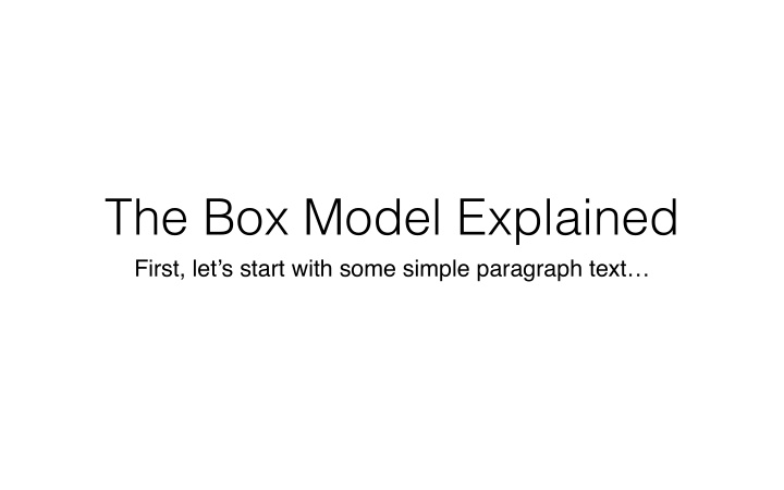 the box model explained