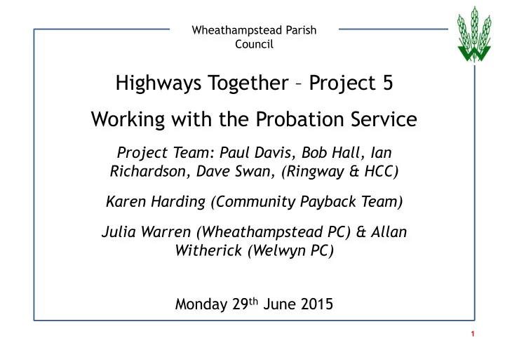 highways together project 5