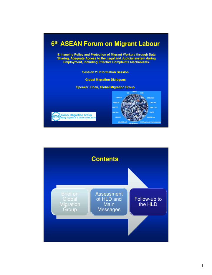 6 th asean forum on migrant labour