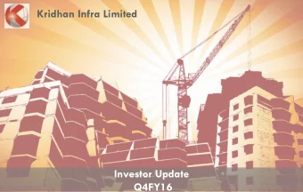 Kridhan Infra Limited  Investor Update  Q4FY16  Disclaimer  This presentation contains