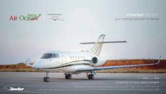 Hawker  800XPi  COMMERCIALIZED BY your tailored solution t o fly way  Aircraft  Management  Lisbon
