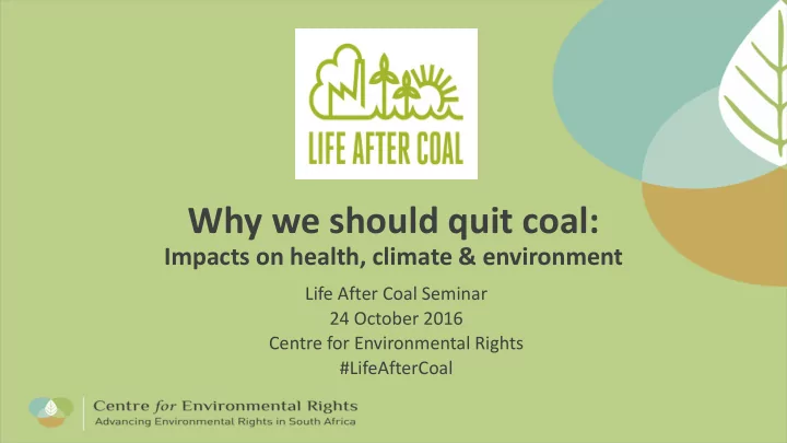 why we should quit coal