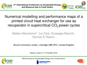 Numerical modelling and performance maps of a  printed circuit heat exchanger for use as