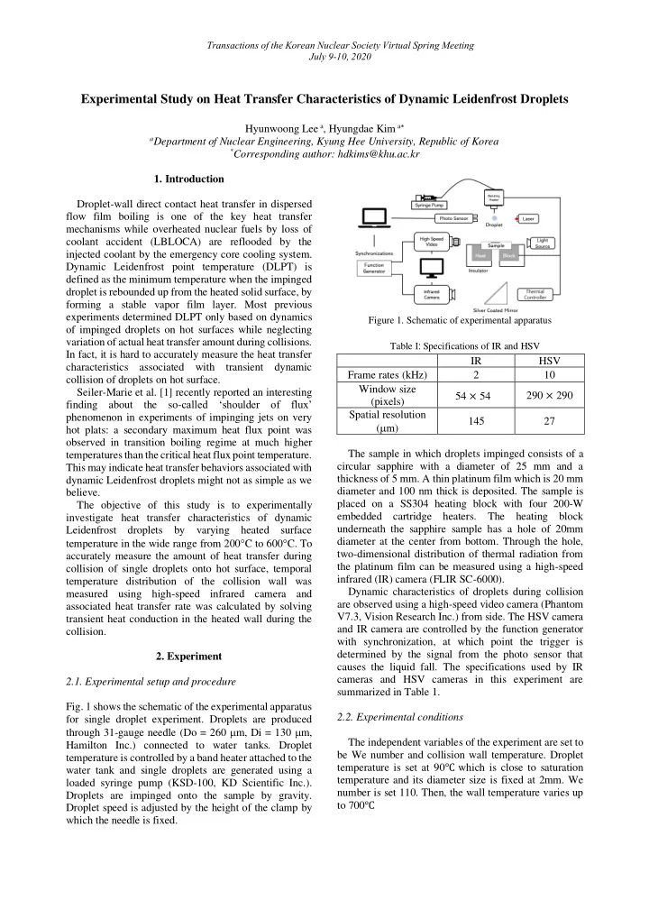 experimental study on heat transfer characteristics of