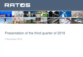 Presentation of the third quarter of 2019  5 November 2019  Presentation of the third quarter of