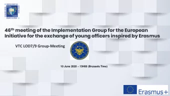 Initiative for the exchange of young officers inspired by Erasmus VTC LOD7/9 Group-Meeting 10 June