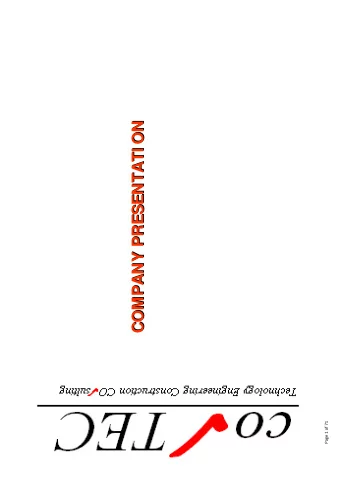 COMPANY PRESENTATI ON  COMPANY PRESENTATI ON  1  Page 1 of 71  GENERAL INFORMATION about CONTEC