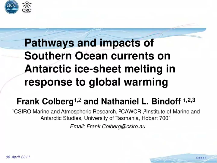 pathways and impacts of southern ocean currents on