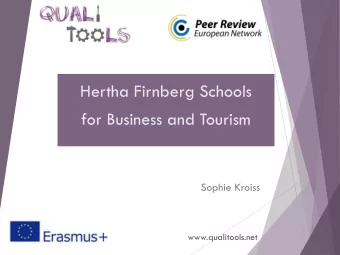 Hertha Firnberg Schools  for Business and Tourism  Sophie Kroiss  www.qualitools.net