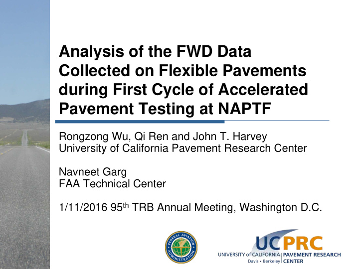 analysis of the fwd data collected on flexible pavements