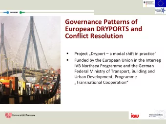 Governance Patterns of European DRYPORTS and Conflict Resolution   Project Dryport  a