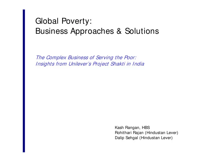 global poverty business approaches solutions
