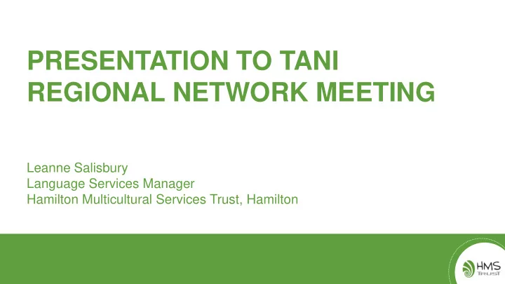 regional network meeting