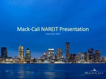 Mack-Cali NAREIT  IT Presentation  November 2019  This Operating and Financial Data should be read