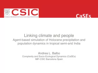 Linking climate and people   Agent-based simulation of Holocene precipitation and  population