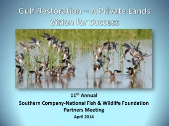 Southern Company-National Fish &amp; Wildlife Foundation  Partners Meeting  April 2014 Director: