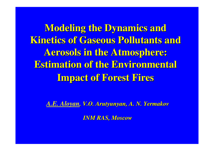 modeling the dynamics and the dynamics and modeling