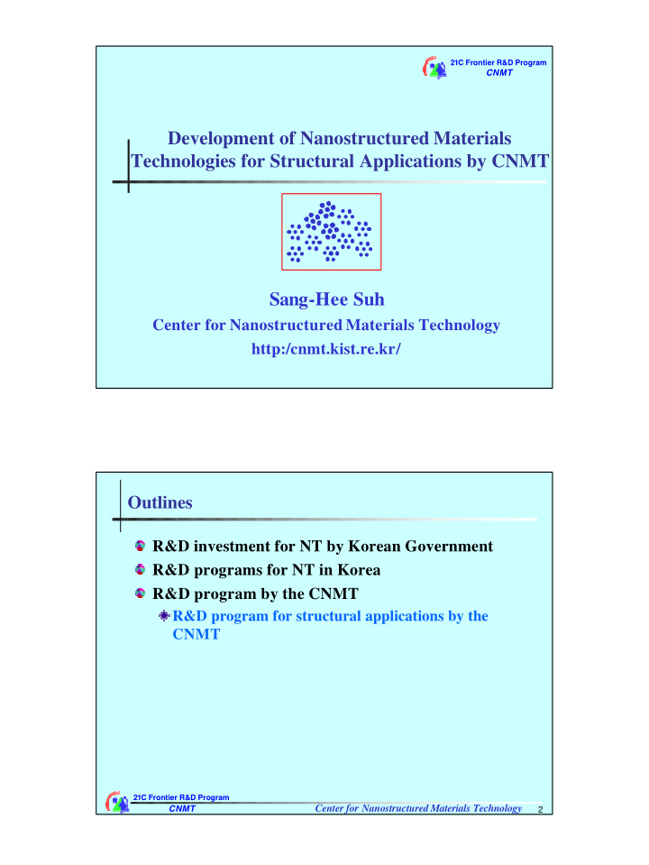 development of nanostructured materials technologies for