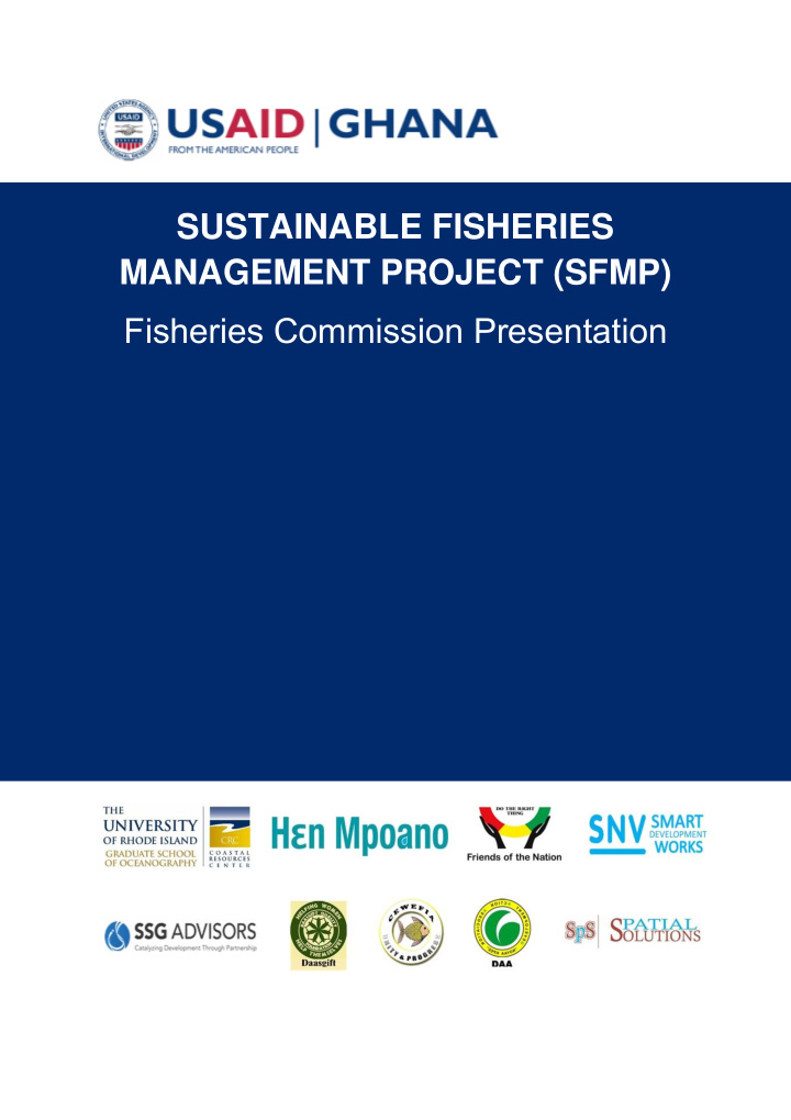 sustainable fisheries management project sfmp fisheries