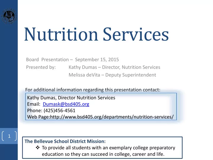 nutrition services