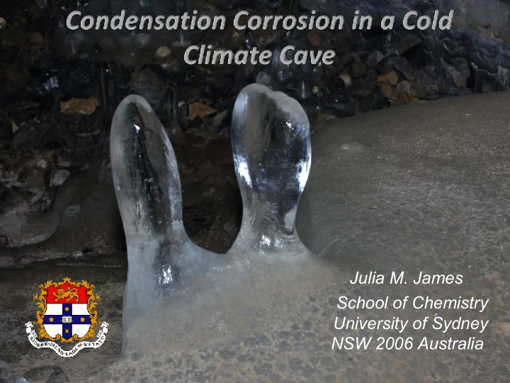 julia m james school of chemistry university of sydney